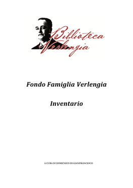 Fondo Famiglia Verlengia Inventario