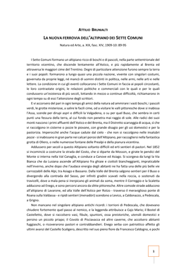 La Nuova Ferrovia Dell'altipiano Dei Sette