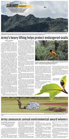 Army's Heavy Lifting Helps Protect Endangered Snails