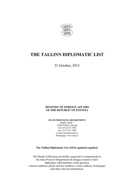 The Tallinn Diplomatic List