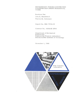 Refrigerant Forced -Convection Condensation Inside Horizontal Tubes