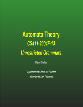 Unrestricted Grammars