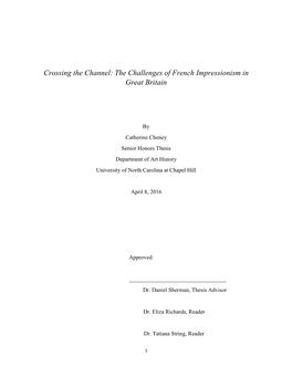 Crossing the Channel: the Challenges of French Impressionism in Great Britain