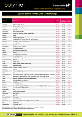 Desserte Du Lycée COURBET (Arrêt Courbet Parking)
