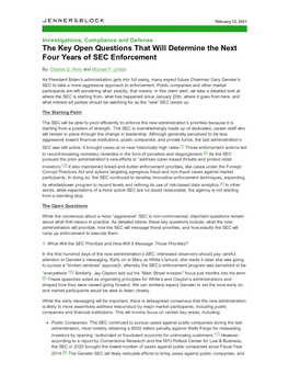 Client Alert: the Key Open Questions That Will Determine the Next Four