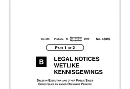 Legal Notices Wetlike Kennisgewings