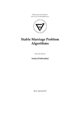 Stable Marriage Problem Algorithms