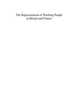 The Representation of Working People in Britain and France