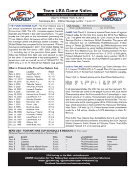 Game Notes the U.S