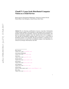 Cloudcv: Large Scale Distributed Computer Vision As a Cloud Service