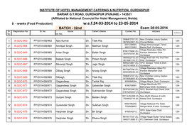 W.E.F.24-03-2014 to 23-05-2014 BATCH - 32Nd Exam 28-05-2014 Sr