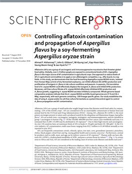 Controlling Aflatoxin Contamination and Propagation of Aspergillus