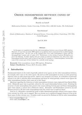 Order Isomorphisms Between Cones of JB-Algebras