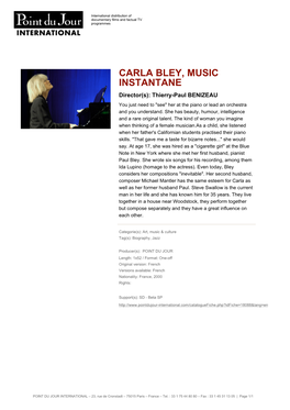 Carla Bley, Music Instantane