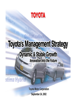 Toyota Motor Corporation September 24, 2002 Toyota Motor Corporation