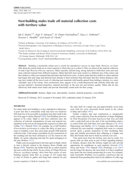 Nest-Building Males Trade Off Material Collection Costs with Territory Value