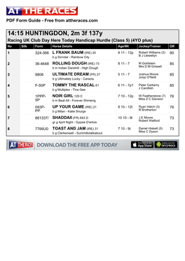 14:15 HUNTINGDON, 2M 3F 137Y