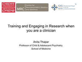 Training and Engaging in Research When You Are a Clinician