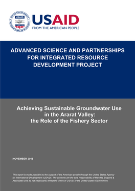 Achieving Sustainable Groundwater Use in the Ararat Valley: the Role of the Fishery Sector