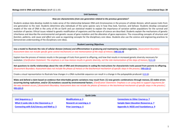 Biology Unit 6: DNA and Inheritance (Draft 12.1.15)