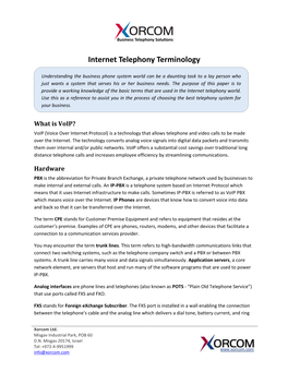 Guide to Business Telephony Terminology Page 2 of 5