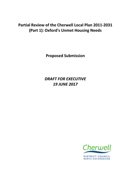Partial Review of the Cherwell Local Plan 2011-2031 (Part 1): Oxford's Unmet Housing Needs