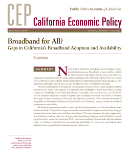 Broadband for All? Gaps in California’S Broadband Adoption and Availability