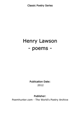 Henry Lawson - Poems