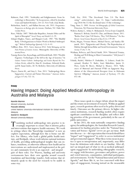 Doing Applied Medical Anthropology in Australia and Malaysia