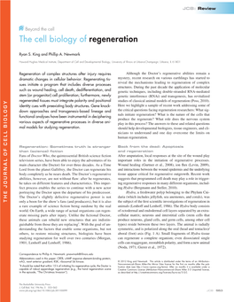 The Cell Biology of Regeneration