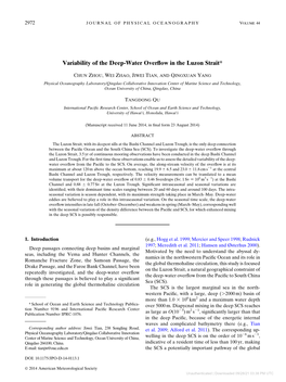 Variability of the Deep-Water Overflow in the Luzon Strait*