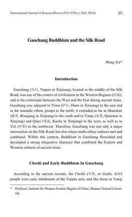 Gaochang Buddhism and the Silk Road