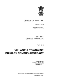 District Census Handbook, Jalpalguri Village & Townwise Primary