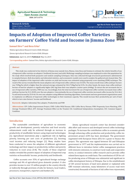 Impacts of Adoption of Improved Coffee Varieties on Farmers' Coffee Yield and Income in Jimma Zone