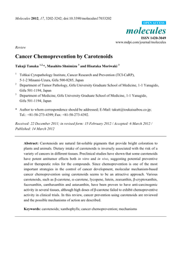 Cancer Chemoprevention by Carotenoids
