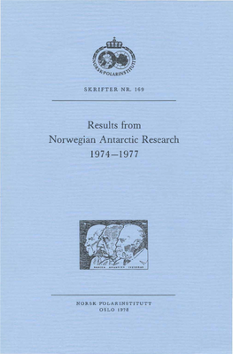 Results from Norwegian Antaretie Research 1974-1977