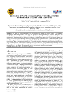 Blocking of Weak Signal Propagation Via Autaptic Transmission in Scale-Free Networks