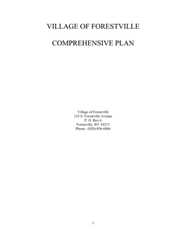 Village of Forestville Comprehensive Plan