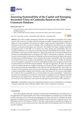 Assessing Sustainability of the Capital and Emerging Secondary Cities of Cambodia Based on the 2018 Commune Database