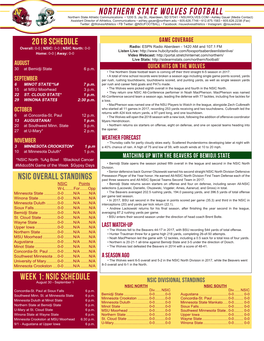 NORTHERN STATE WOLVES FOOTBALL Northern State Athletic Communications • 1200 S