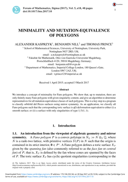 Minimality and Mutation-Equivalence of Polygons