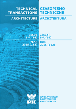 Technical Transactions Iss. 14. Architecture Iss
