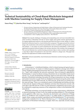 Technical Sustainability of Cloud-Based Blockchain Integrated with Machine Learning for Supply Chain Management