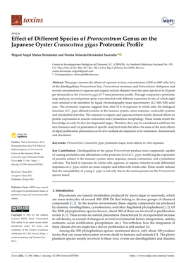 Effect of Different Species of Prorocentrum Genus on the Japanese Oyster Crassostrea Gigas Proteomic Proﬁle