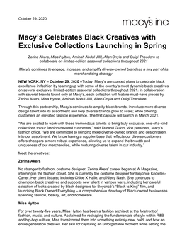 Macy's Celebrates Black Creatives with Exclusive Collections