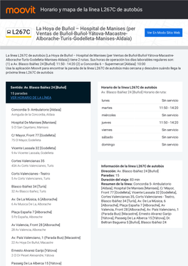 PDF: Horario De L267C, Paradas Y Mapa