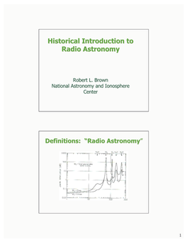 Historical Introduction to Radio Astronomy