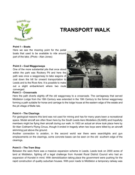 Kris's Transport Walk Notes and Map