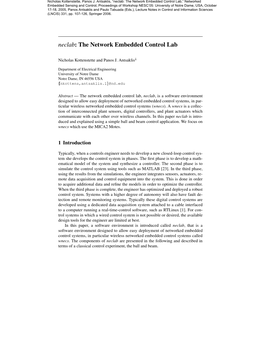 Neclab: the Network Embedded Control Lab ¡
