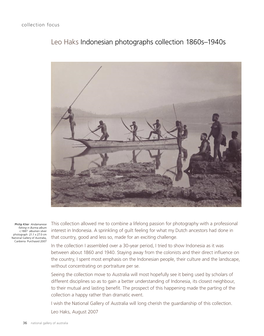 Leo Haks Indonesian Photographs Collection 1860S–1940S